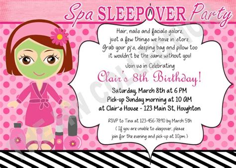 slumber party printable invitations  thehwcollection  etsy