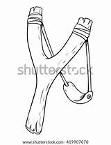 Slingshot Vector Cartoon Shutterstock Isolated Preview Portfolio sketch template