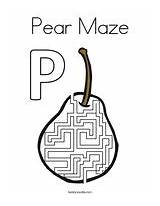Pear Coloring Maze sketch template