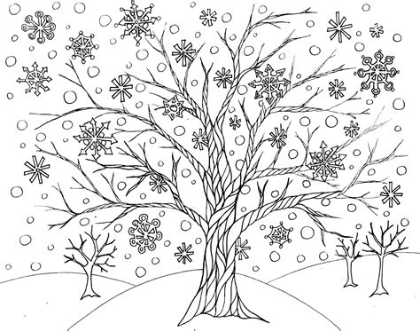 winter tree coloring page  victory road