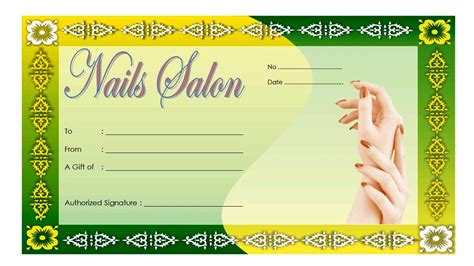 awesome nail salon gift certificate template   gift certificate