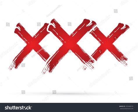 Xxx Designed Using Grunge Brush On White Background Sign Logo