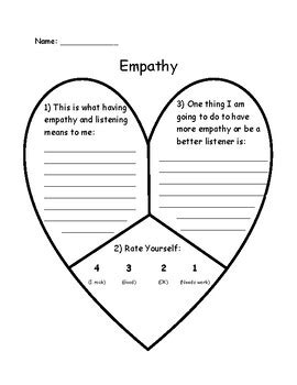 empathy worksheet  kindness teacher tpt
