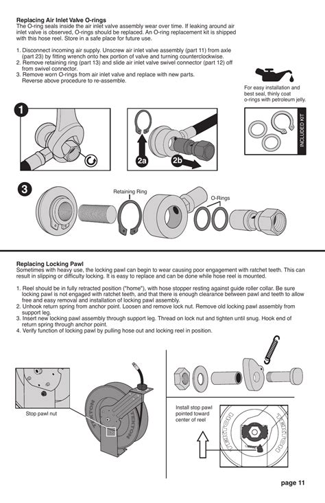 tekton   ft    retractable air hose reel user manual page