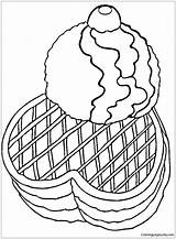 Ice Cream Coloring Pages Waffles Waffle Printable Food Color Para Colorear Kids Template Print Coloringpagesonly sketch template