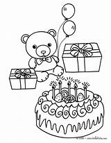 Birthday Cake Teddy Bear Coloring Color Pages Hellokids Print Online sketch template