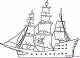 Pirate Ship Drawing Ships Draw Choose Board Step sketch template
