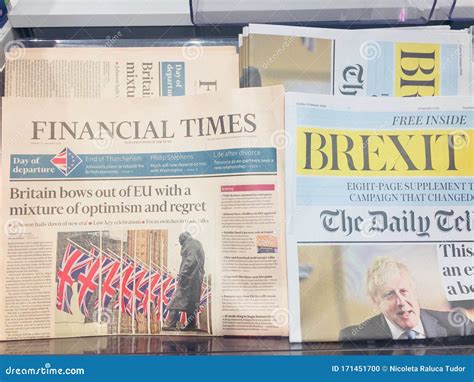 financial times british dagstidningen brexit  januari  redaktionell foto bild av post