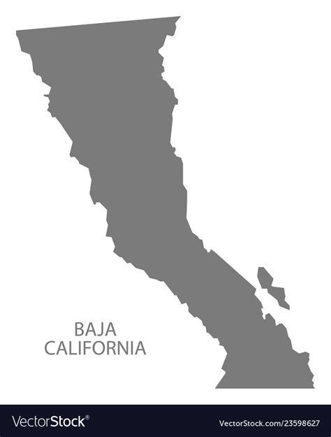 baja california mexico map grey royalty free vector image