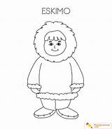 Eskimo Coloring Igloo Sheet sketch template