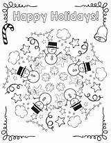 Coloring Holiday Mandala Pages Happy Holidays Sheets Printable Artisbasic Elementary Choose Board Kids sketch template