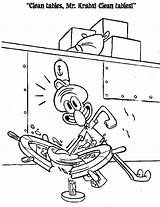 Coloring Krusty Squidward Mr Krabs Krab Clean Tables Pages Say Wheel Steer Destroy Crab Breaking Colorluna Getdrawings Steering Template sketch template