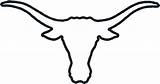 Longhorn Texas Outline Clipart Logo Silhouette University Skull Longhorns Clip Head Steer Cliparts Drawing Cowboy Ut Vector Cattle Crafts Bull sketch template