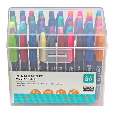 pengear permanent markers fineultra fine assorted colors  count