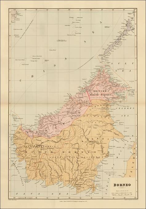borneo  map  divided  british north borneo dutch borneo brunei  sarawak