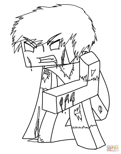 minecraft herobrine  minecraft coloring page  coloring pages