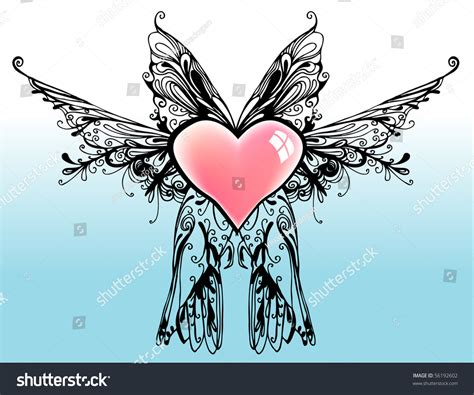 abstract heart  wings stock vector illustration  shutterstock