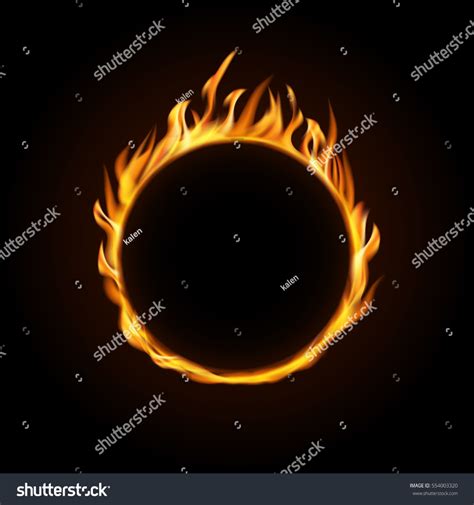 vector illustration fire burning circle  stock vector royalty   vector