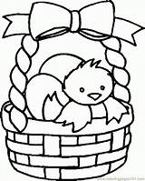 Easter Basket Coloring Pages Baskets Printable Colouring Chick Egg Clipart Empty Color Sheets Eggs Cute Draw Print Simple Fruit Outline sketch template