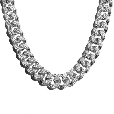 mm diamond cuban link chain white gold hypediamonds