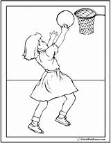 Basketball Coloring Pages Girl Play Colorwithfuzzy sketch template