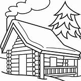 Cabin Log Clipart Clip Cliparts Library Coloring sketch template