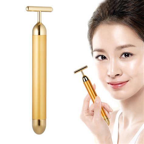 t shape electric beauty bar 24k golden pulse facial massager china