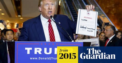 donald trump signs pledge not to run as independent donald trump