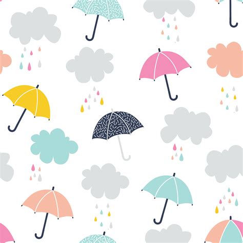 cute umbrella seamless pattern  vector art  vecteezy