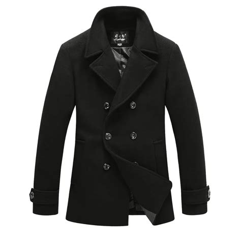 mens peacoat winter jackets  men trench coat wool mens jacket warm brand jacket