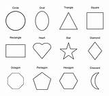 Shapes Printable Templates Geometric Chart Shape Basic Preschool 2d Names Printablee Kindergarten sketch template