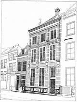 Tekenen Oude Gebouwen Delft Huizen Pentekening Gevels Achter sketch template