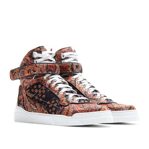 mile   shoes givenchy high top paisley print sneakers