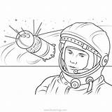 Astronaut Gagarin Xcolorings sketch template