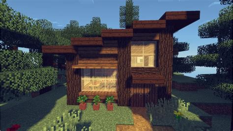 wood cabin  minecraft house  minutes youtube