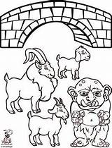 Goats Gruff Printables Preschool Troll Fargelegging Rhymes Distance Barnehage sketch template