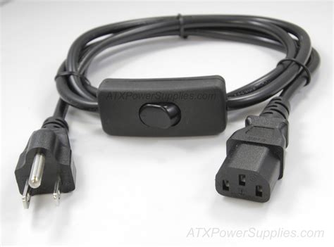 computer power cord  inline power switch
