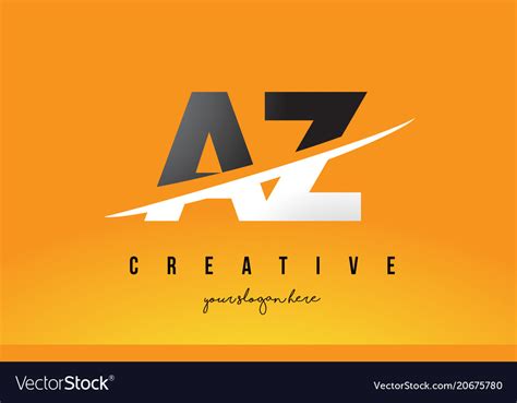 az   letter modern logo design  yellow vector image