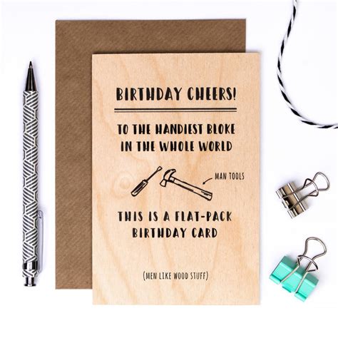 Birthday Card For Men Flat Pack Wooden Card By Coulson Macleod
