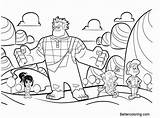 Wreck Ralph Coloring Pages Characters Printable Adults Kids sketch template