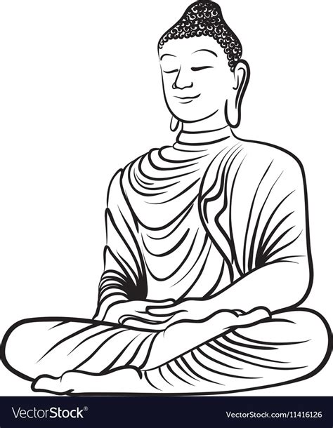 buddha drawing step  step    clipartmag