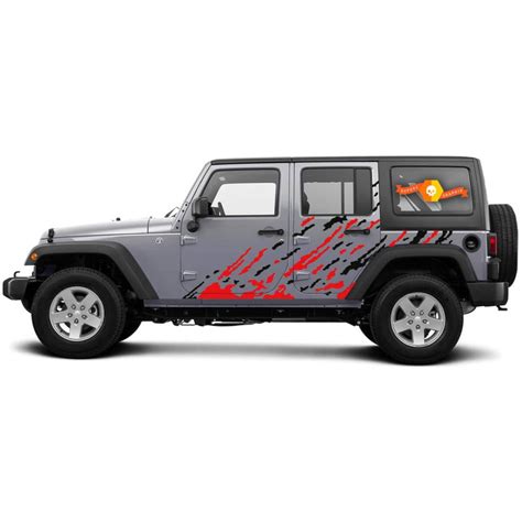 jeep wrangler  year  door custom  colors vinyl decal kit splash