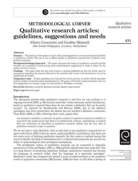 qualitative research articles guidelines suggestions