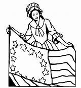 Coloring Betsy Ross Flag Pages American Getcolorings Holding Getdrawings sketch template