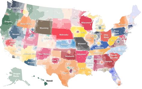 ncaa fan map   country roots  college football   york times