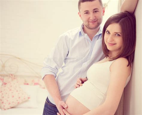 Happy Young Pregnant Couple Stock Image Image Of Happiness Male