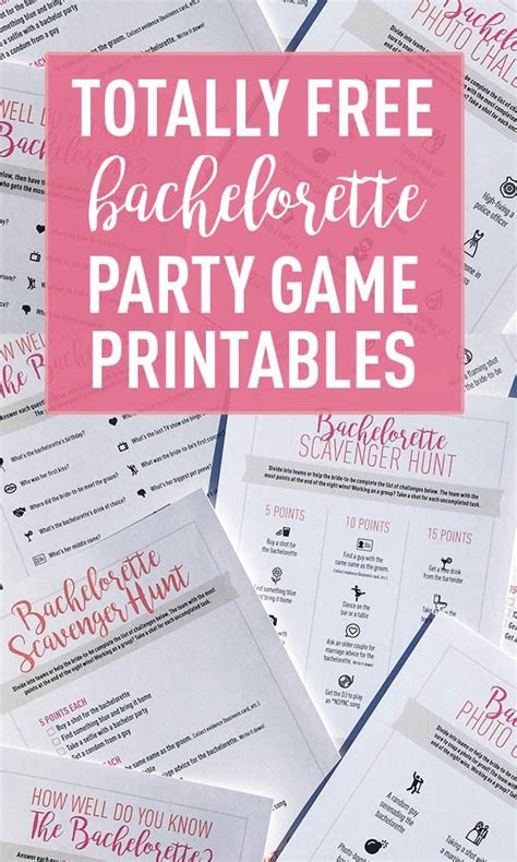 4 Totally Free Bachelorette Party Game Printables