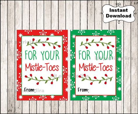 mistletoes gift tags printable mistletoes tags tags etsy