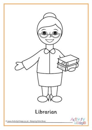 gambar people colouring pages librarian page library coloring