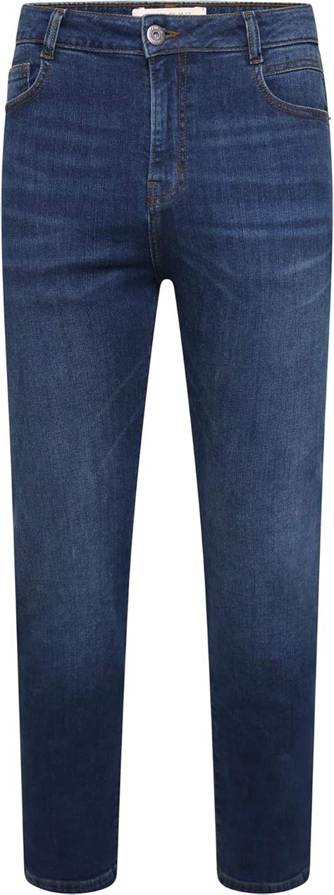 heren straight fit denim jeans casual klassieke broek broek katoen zip fly amazonnl